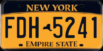 NY license plate FDH5241