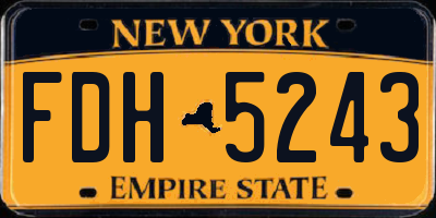NY license plate FDH5243