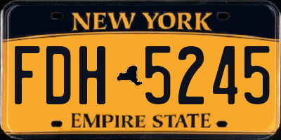 NY license plate FDH5245