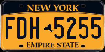 NY license plate FDH5255