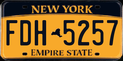 NY license plate FDH5257