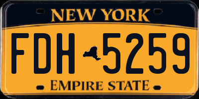 NY license plate FDH5259