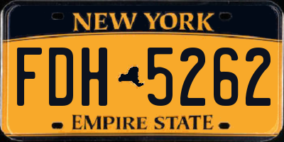 NY license plate FDH5262
