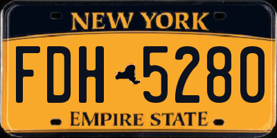 NY license plate FDH5280