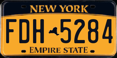 NY license plate FDH5284