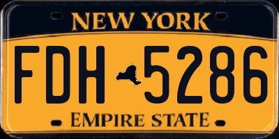 NY license plate FDH5286