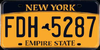 NY license plate FDH5287