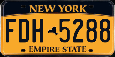 NY license plate FDH5288
