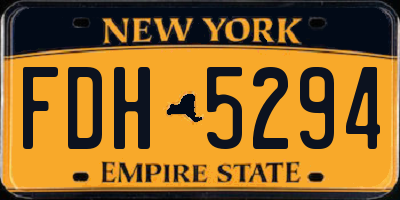 NY license plate FDH5294