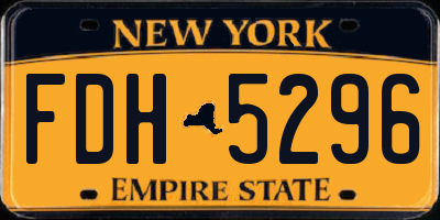 NY license plate FDH5296