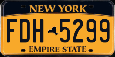 NY license plate FDH5299