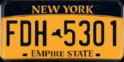 NY license plate FDH5301