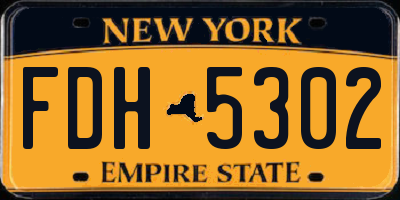NY license plate FDH5302