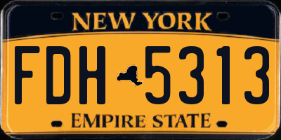 NY license plate FDH5313