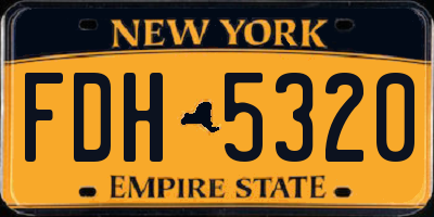 NY license plate FDH5320