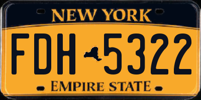 NY license plate FDH5322