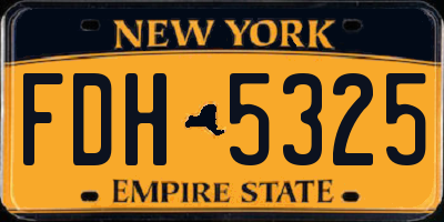 NY license plate FDH5325