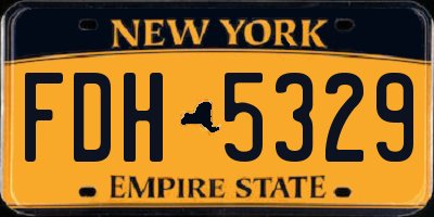 NY license plate FDH5329