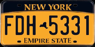 NY license plate FDH5331