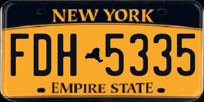 NY license plate FDH5335