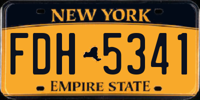 NY license plate FDH5341