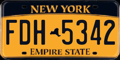NY license plate FDH5342