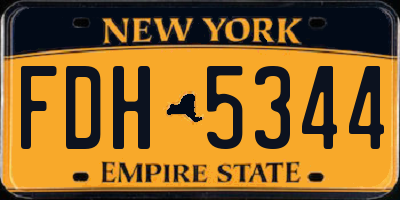NY license plate FDH5344