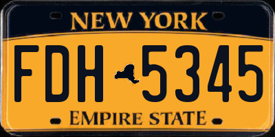 NY license plate FDH5345