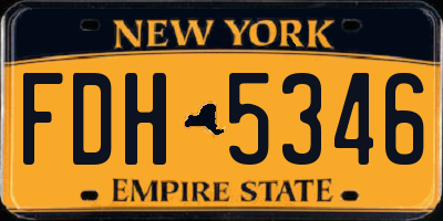 NY license plate FDH5346