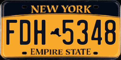 NY license plate FDH5348