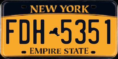 NY license plate FDH5351