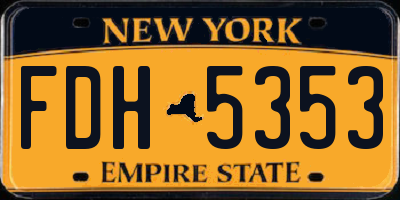 NY license plate FDH5353