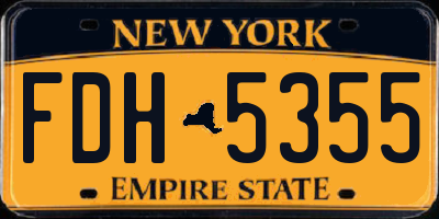 NY license plate FDH5355
