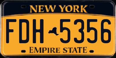 NY license plate FDH5356