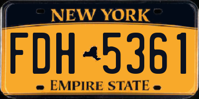 NY license plate FDH5361