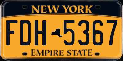 NY license plate FDH5367