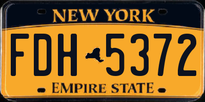 NY license plate FDH5372