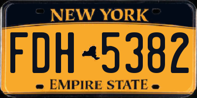 NY license plate FDH5382