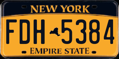 NY license plate FDH5384