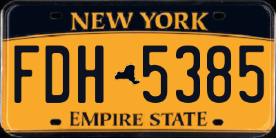 NY license plate FDH5385