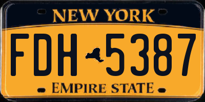 NY license plate FDH5387