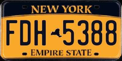 NY license plate FDH5388