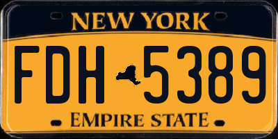NY license plate FDH5389