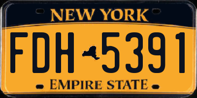 NY license plate FDH5391