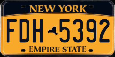 NY license plate FDH5392