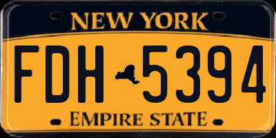 NY license plate FDH5394