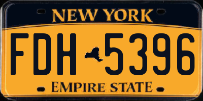 NY license plate FDH5396