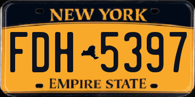 NY license plate FDH5397