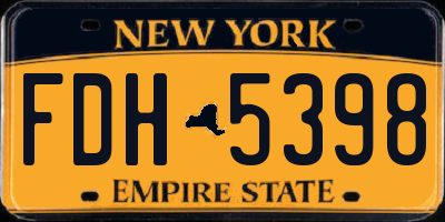 NY license plate FDH5398
