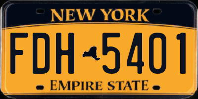 NY license plate FDH5401